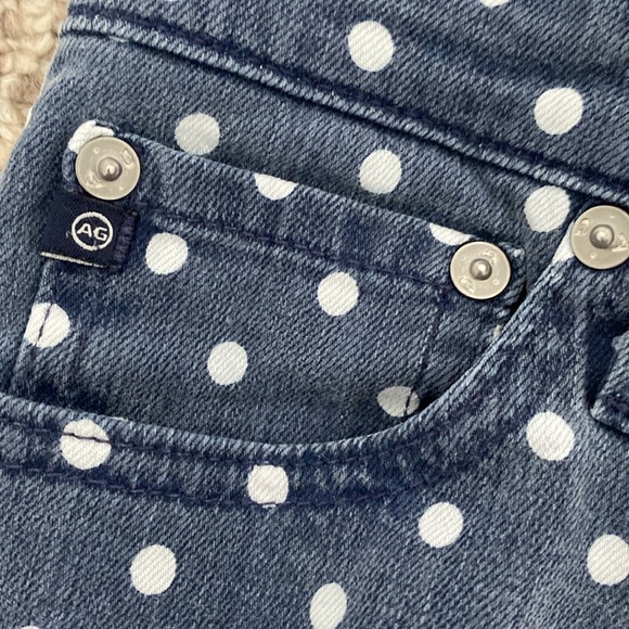 AG Adriano Goldschmied The Stevie Ankle Straight Leg Polka Dot Jeans, 28R - Picture 9 of 14